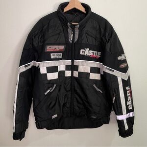 Vintage 90s Castle X Racing Insulated Snowmobile Jacket - Black/White